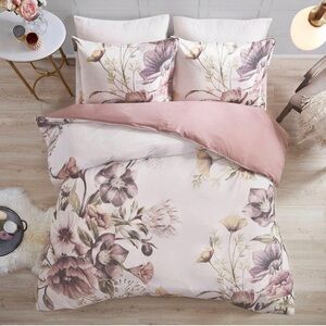 Madison Park Floral Cotton Blend Duvet Cover Set All Season Breathable Bedding k